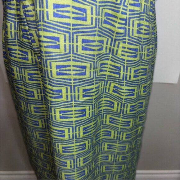 Metro Style Women’s 12 Knee Length Dress Abstract Sleeveless Blue Green - Picture 7 of 11